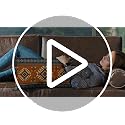Southwest Native American Lumbar Pillow Cover, Blue Brown Geometric 12x20