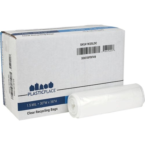 Plasticplace 20-30 Gallon Trash Bags │ 1.5 Mil │ Clear Heavy Duty Garbage Can Liners │100 Count (Pack of 1)