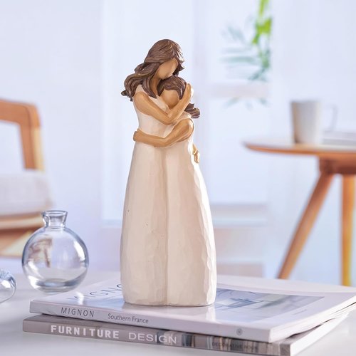 BUTILIVEEN Mother Daughter Figurines - Heartwarming Hugging Statues for Home Decor | Perfect Gift for Daughters