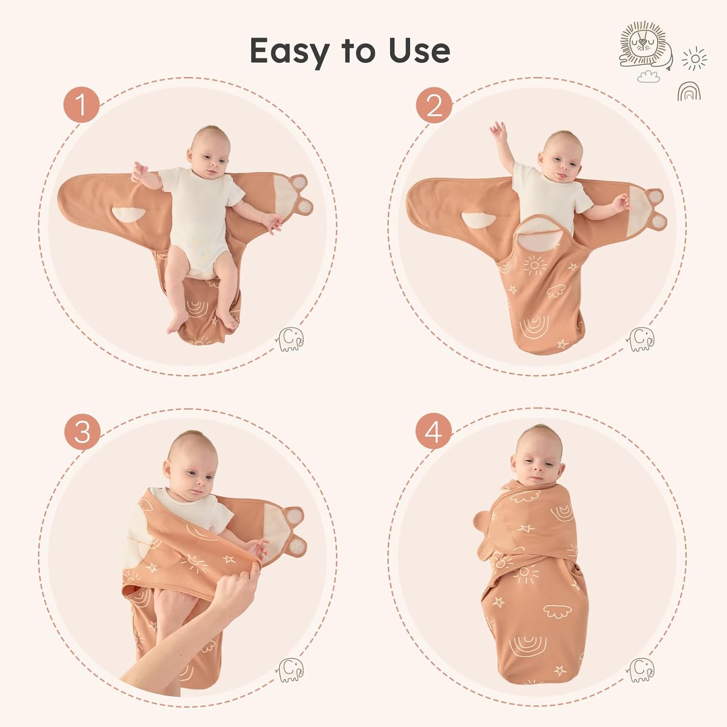 Yoofoss Baby Swaddles - 100% Cotton Adjustable Swaddle Sack | Soft & Breathable for Newborns (0-3 Months, 3 Pack)