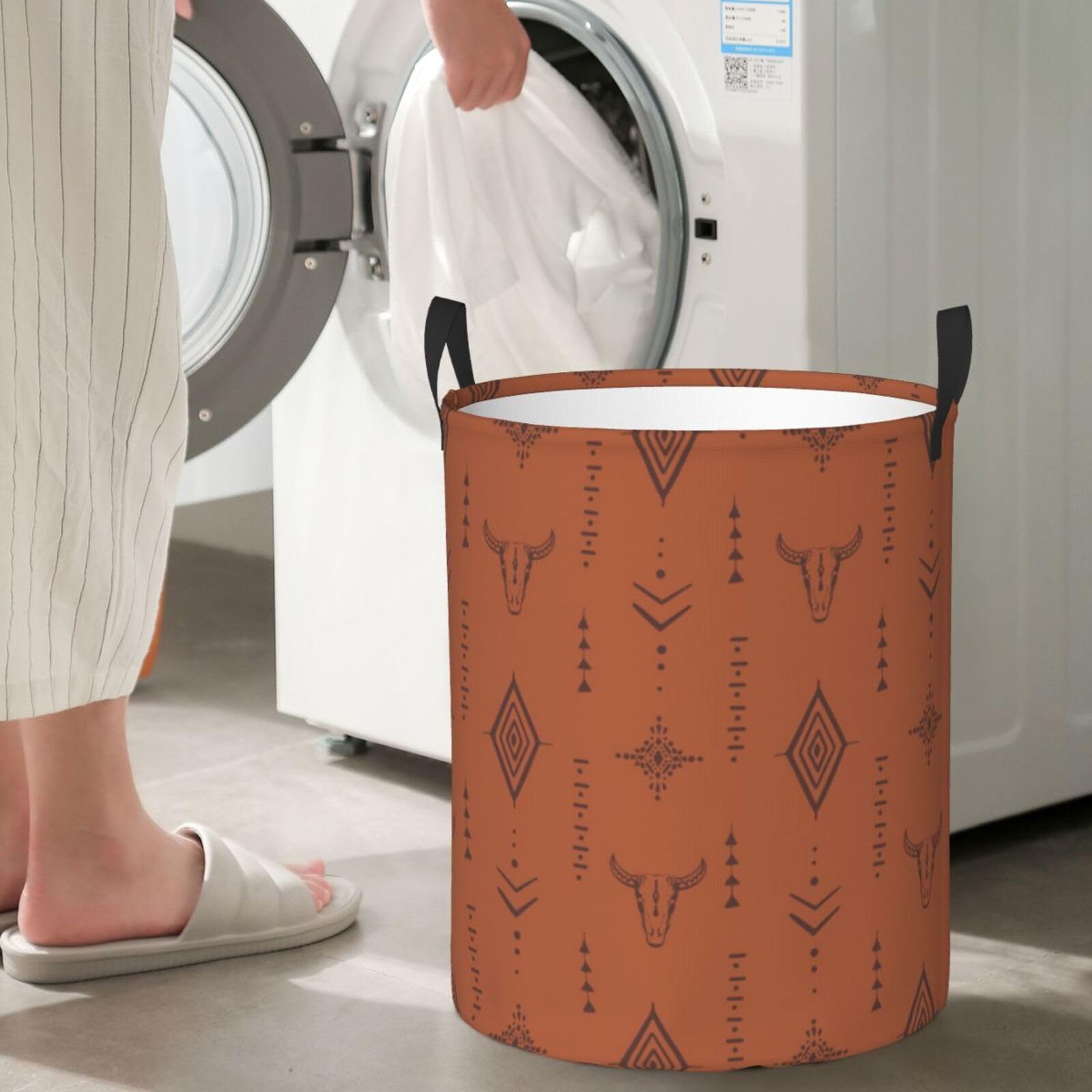 Large Laundry Basket Western Boho Home Decor Laundry Hamper With Handles Collapsible Laundry Baskets Waterproof Dirty Clothes Hamper Storage Basket Toy Bins For Room Bathroom Bedroom Decor