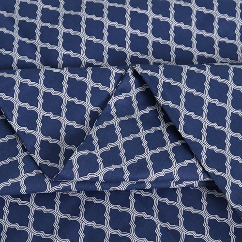 Queen Size Blue Checkered Cotton Pillowcases Set of 2 - Cooling & Breathable