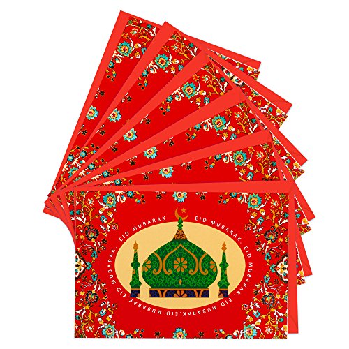Hallmark Eid Greeting Cards Set - 6 Eid Mubarak Cards with Envelopes