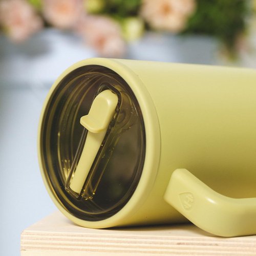 HydroJug Traveler - 32 Oz Insulated Water Bottle with Handle & Flip Straw | Leak Resistant, Olive