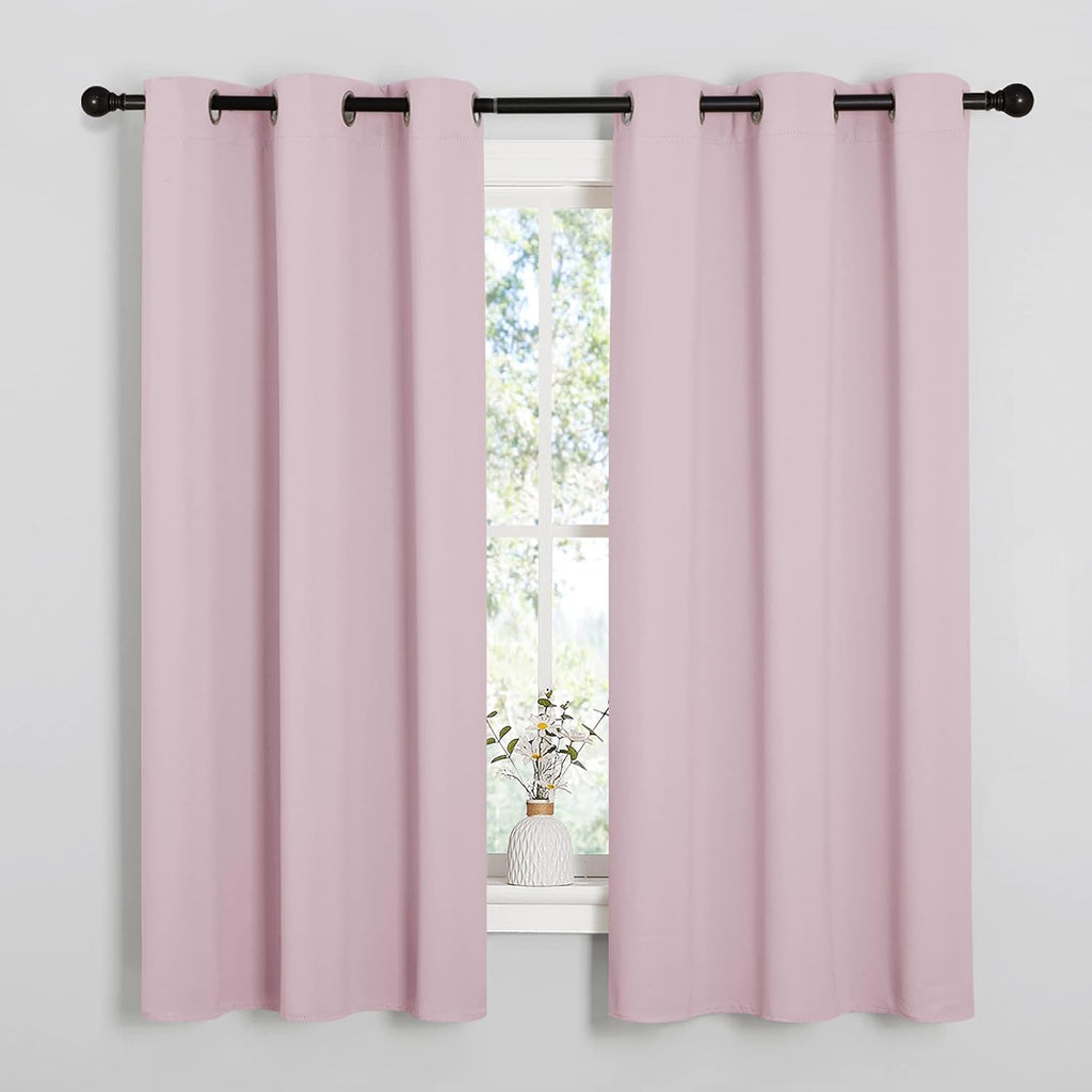 NICETOWN Baby Pink Blackout Curtains - Thermal Insulated Drapes for Office | 68" Length, 42" Wide, 2 Panels