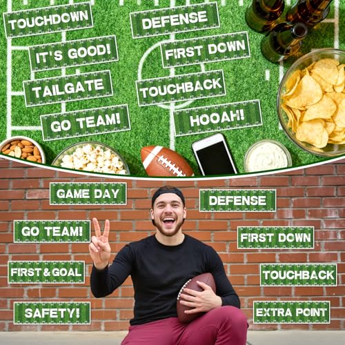 Football Party Decorations - 12 Themed Cutout Banners for Birthdays