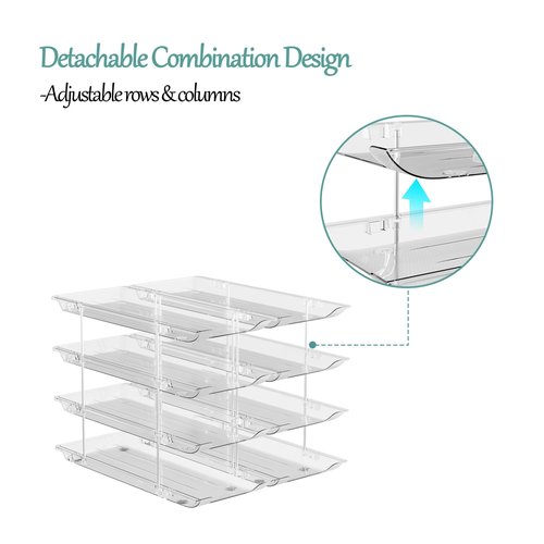 VEGEVIGI Can Storage Organizer for Pantry, Can Holders For Pantry, Canned Goods Food Dispenser, Clear Plastic Soup Can Shelf Rack, 3 Ties