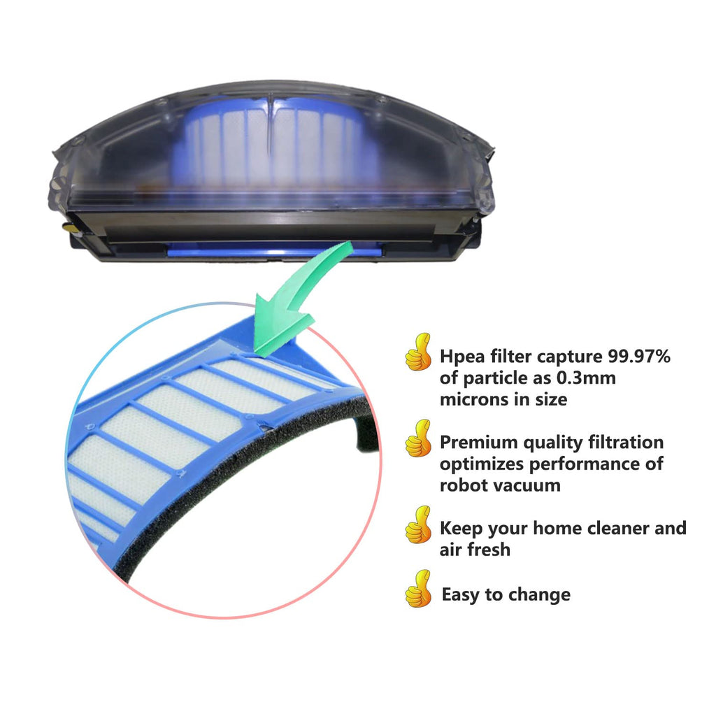 YOKYON Replacement Parts 10 Aero Vac Filters Kit for iRobot Roomba 500 600 Series 536 550 551 614 620 630 645 650 655 660 665 670 671 675 677 680 685 690 692 694 695 Vacuum Cleaner Accessory