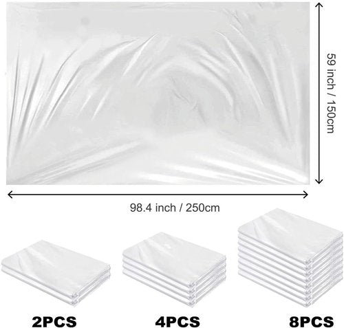 Balloon Transport Bags 8 Pack - Heavy-Duty 98.4"x59" Clear Reusable Plastic for Party Decorations