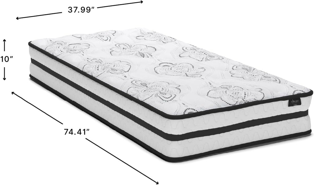 Signature Design by Ashley Twin Size Hybrid Mattress - 10 Inch Medium Firm with Cooling Gel Memory Foam