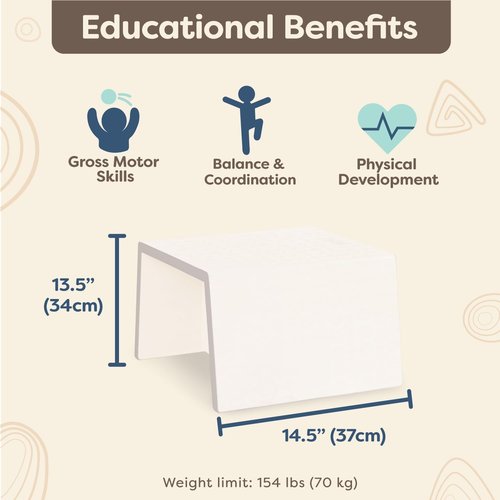 B. toys – 3-in-1 Step Stool and Chair for Toddlers – Ivory White – Durable & Lightweight Design – Furniture for Preschoolers 2+ Years