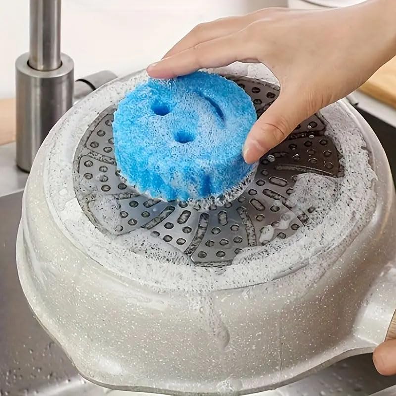 3-Piece Multi-Purpose Thermosensitive Cleaning Sponges with Suction Holder