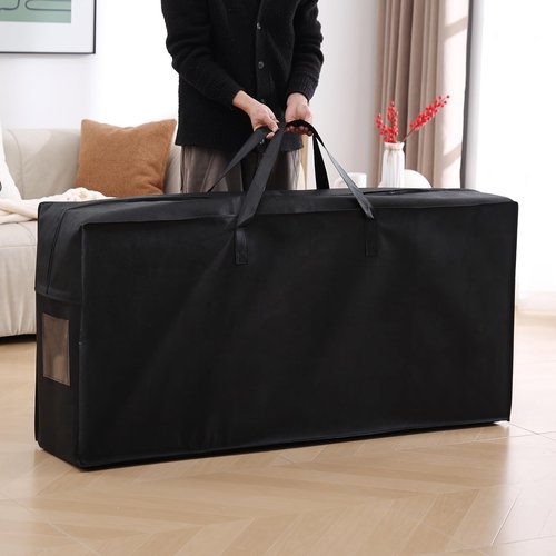 Folding Mattress Storage Bag, Carry Case for Trifold Memory Foam Mattress, Convenient Moving and Travel Storage (Fits4”Full Mattress, Black)