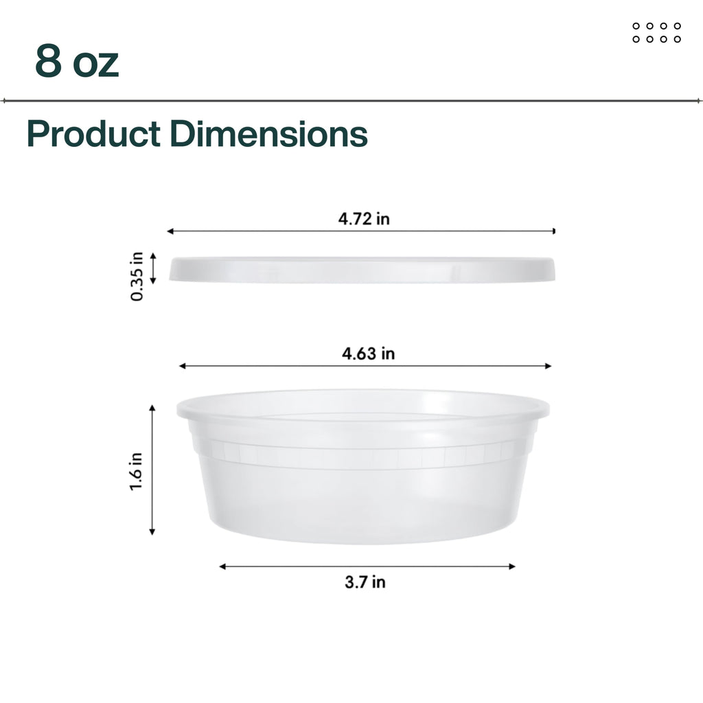 ProTakeOut [8oz-240 Sets Plastic Deli Containers with Lids - BPA Free Clear Soup Containers with Airtight Lids, Leak Resistant Food Storage for Meal Prep, Stackable/Microwave/Dishwasher/Freezer Safe