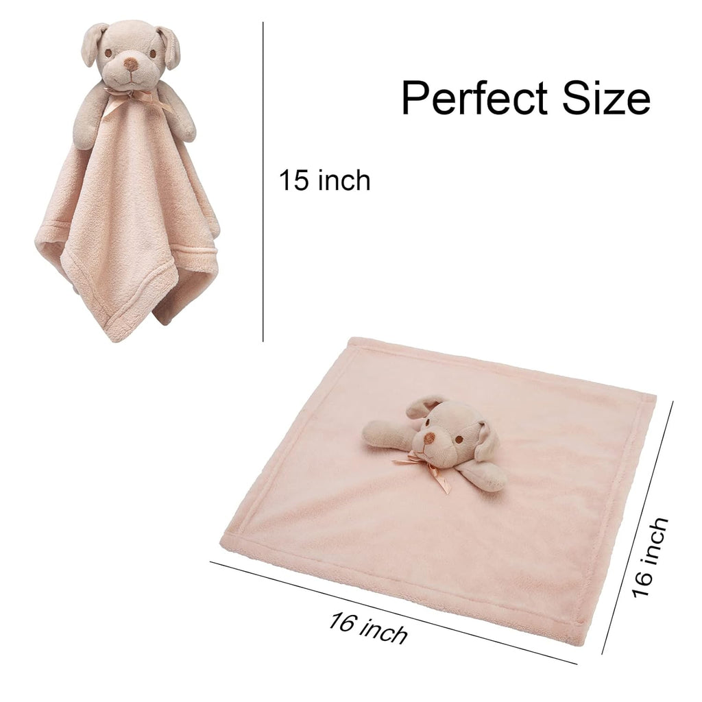 Pro Goleem Dog Security Blanket - Soft Brown Puppy Lovey for Boys & Girls | 16-Inch Snuggle Toy