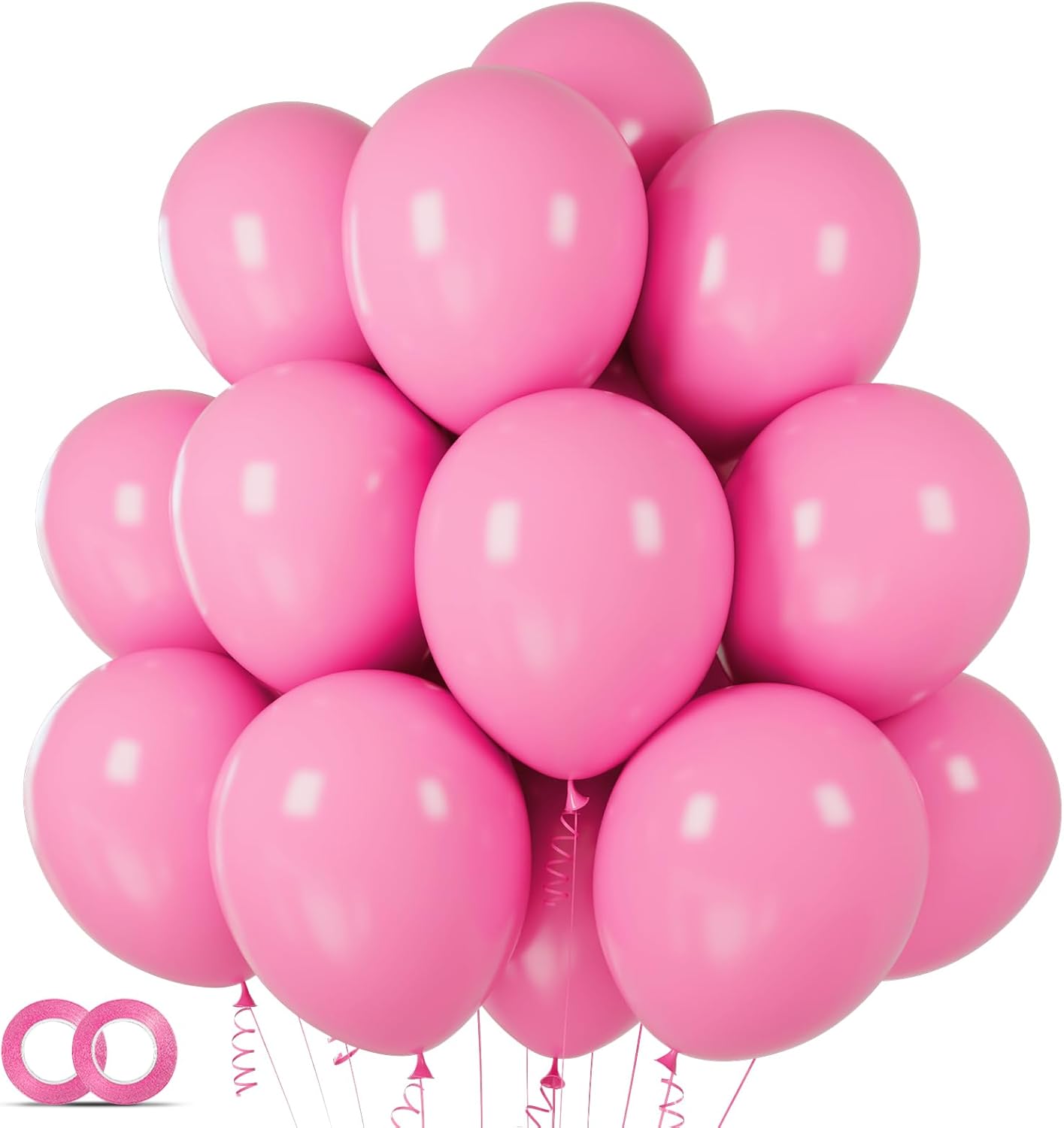 Pink Balloons - 100 Pcs 12 Inch Matte Pink Balloons for Baby Shower & Birthday Party Decor