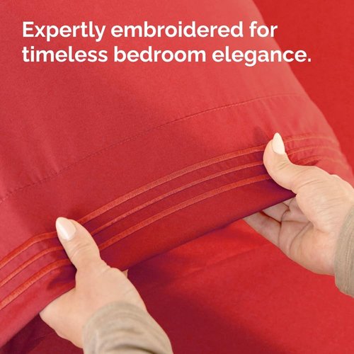 King Standard Pillow Cases - Soft Hotel Quality Covers | Comfy & Cozy Bedding for All - Set of 4 Red