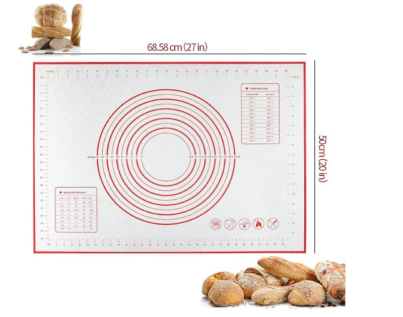 JJOO Extra Large Silicone Baking Mat - Nonstick Pastry Rolling Mat 27x19"