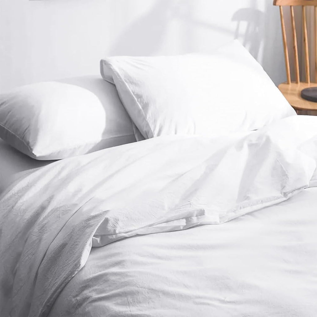 Nuzzle Pillow Cases | Standard Size 100% Cotton Pillow Covers - Soft, Breathable 300 Thread Count, White 20 x 26 Inches