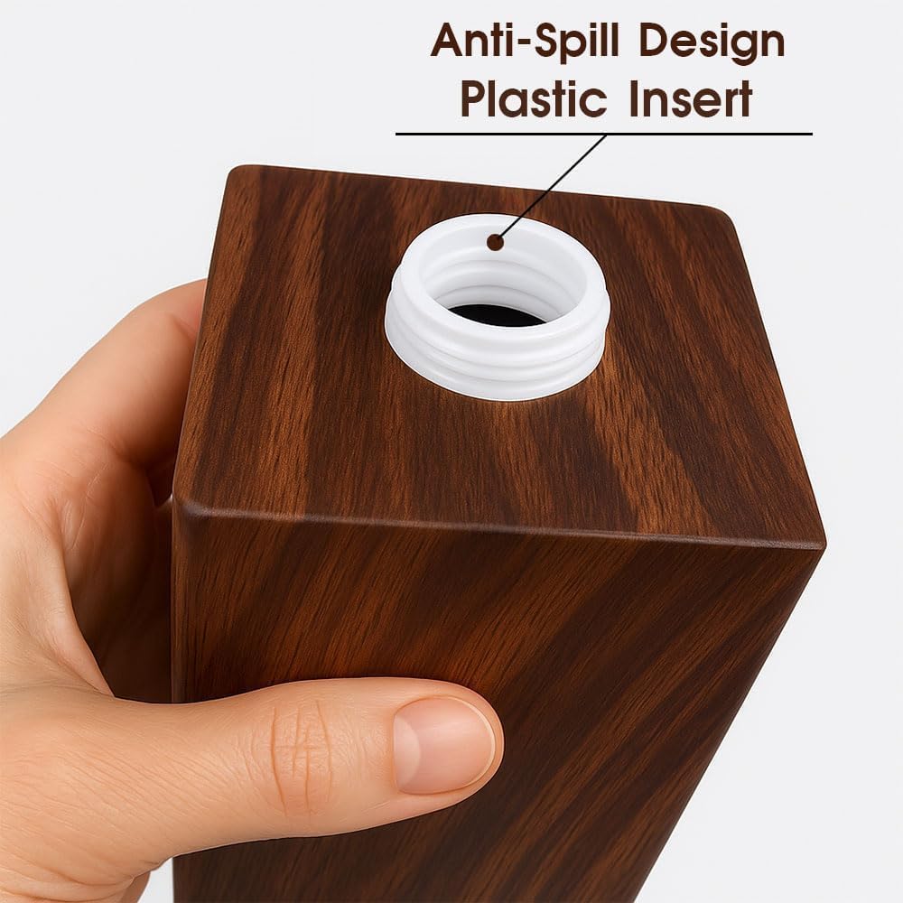 AUSAULAC 200ml Solid Wood Soap Dispenser for Bathroom,Kitchen –Wooden Refillable Hand Soap Pump, Lotion Dispenser, Bathroom Accessories, Wood Lotion Container (7oz/200ml)