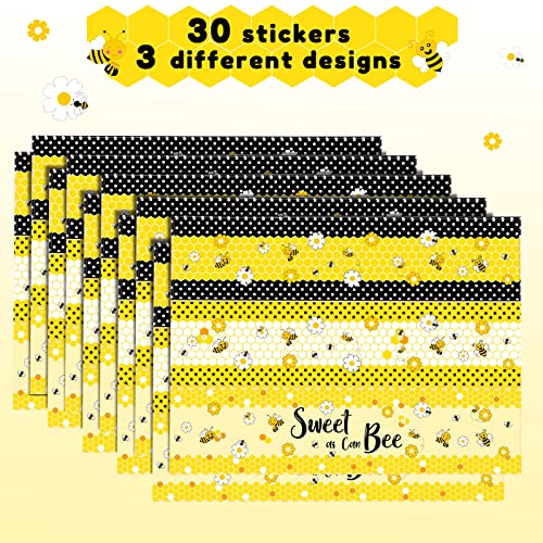 Bee Party Water Bottle Labels - 30 Pack for Baby Showers & Birthdays