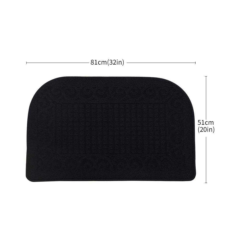 COSY HOMEER 32X20 Inch Anti Fatigue Kitchen Rug Mats are Made of 100% Polypropylene Half Round Rug Cushion Specialized in Anti Slippery and Machine Washable Black(3 pcs)