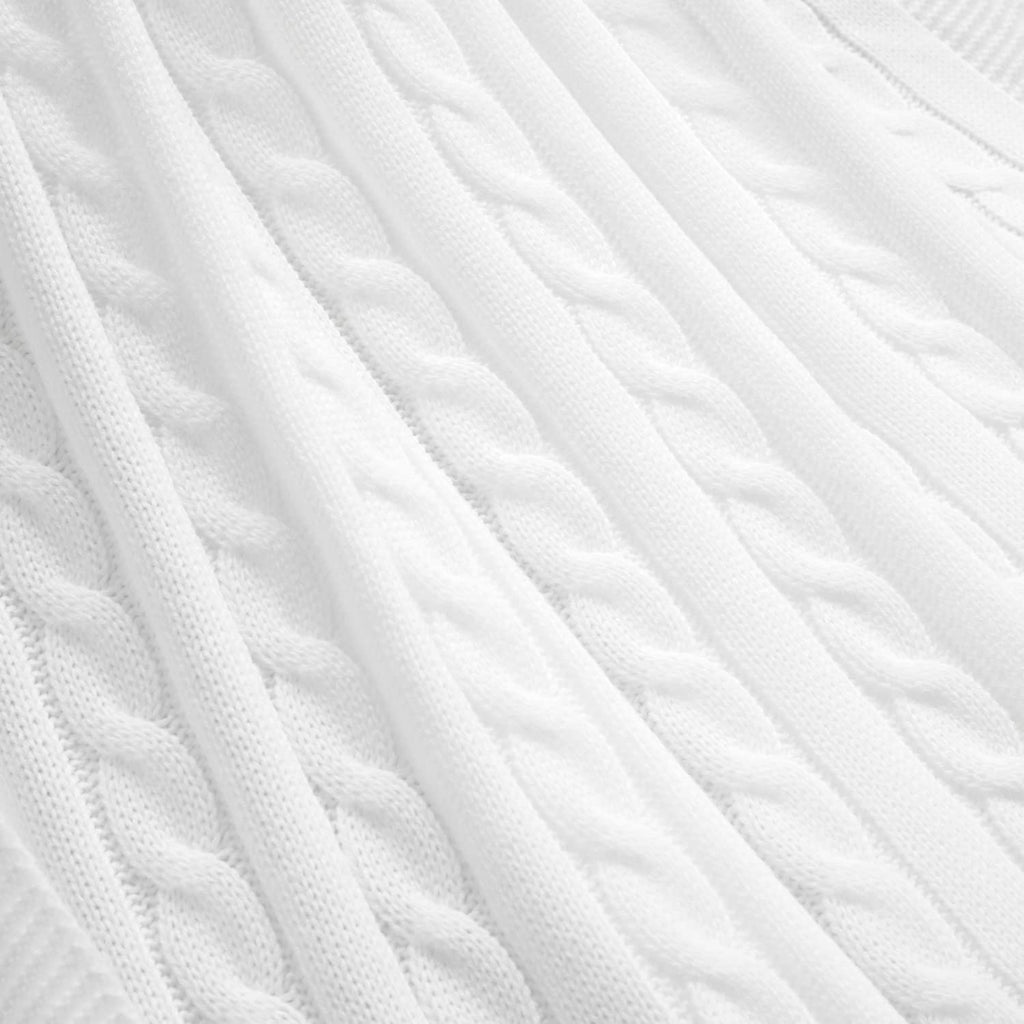 Lush Decor Cable Soft Knitted Baby/Toddler Blanket, 40" x 30", White