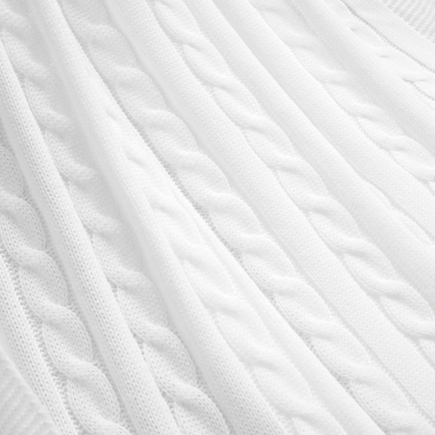 Lush Decor Cable Soft Knitted Baby/Toddler Blanket, 40" x 30", White
