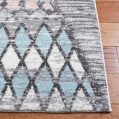 SAFAVIEH Carousel Kids Collection Accent Rug - 2' x 3', Grey & Pink, Boho Design, Non-Shedding & Easy Care, Ideal for High Traffic Areas for Boys & Girls in Playroom, Nursery, Bedroom (CRK117F)