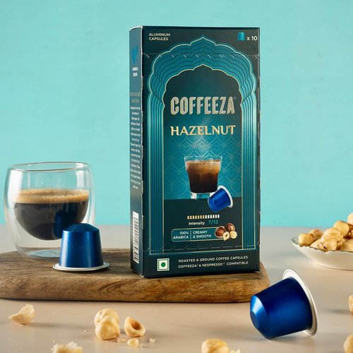 Coffeeza Espresso Coffee Pods - Hazelnut Flavor, Medium Roast, Compatible with Nespresso Machines | 30 Single Serve Pods