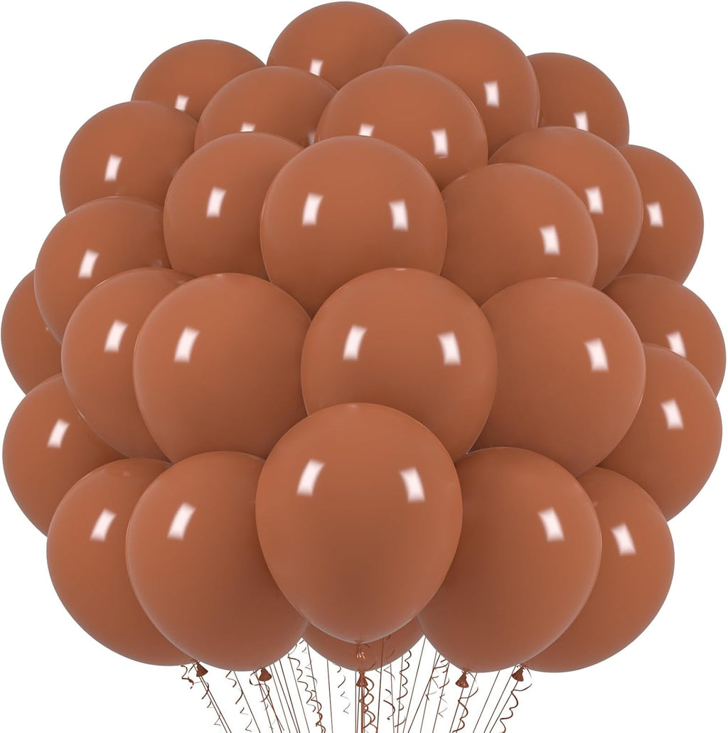 Voircoloria Coffee Brown Balloons - 12-Inch Tan Latex Party Balloons | 66-Pack for Weddings & Celebrations