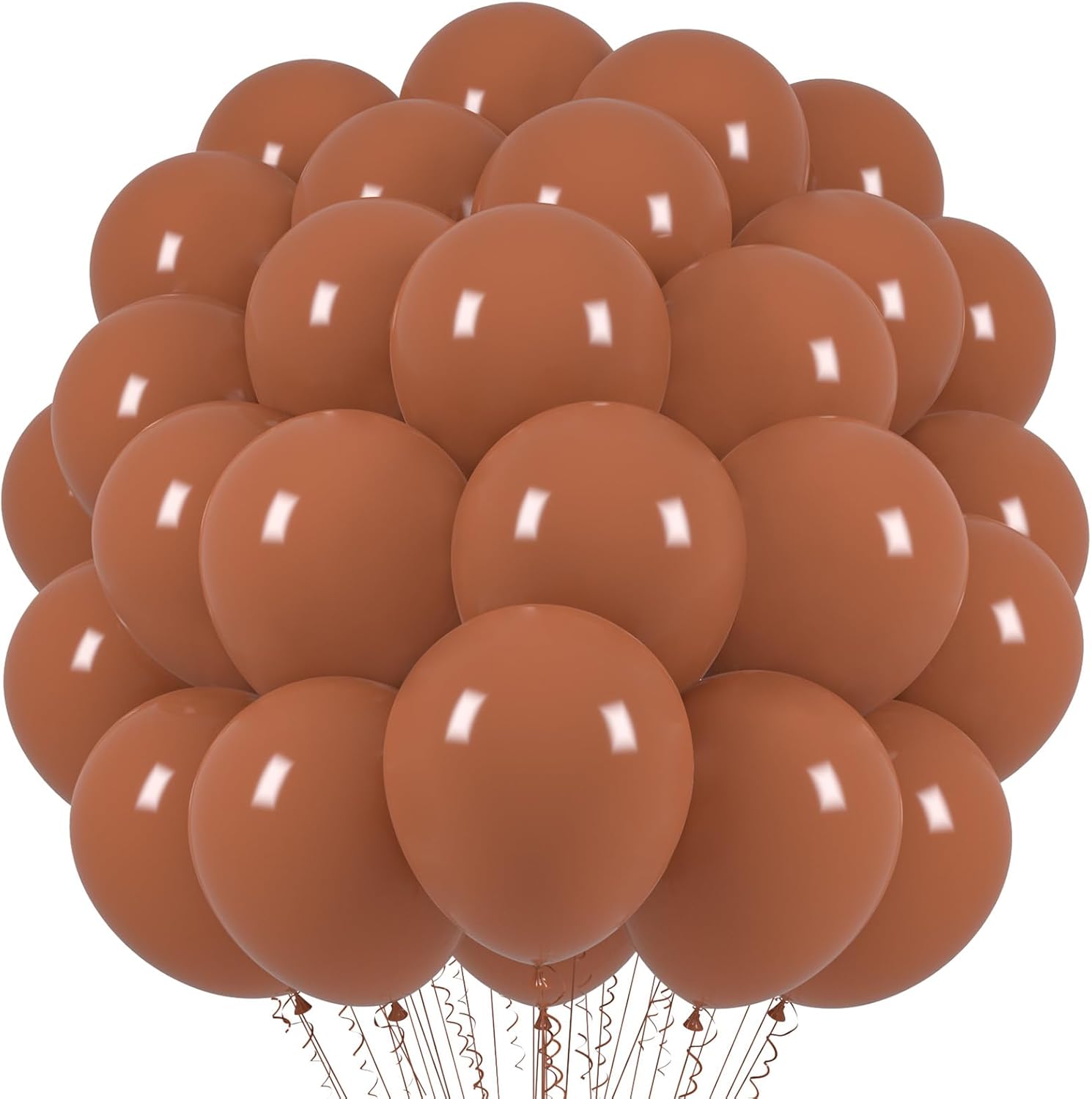 Voircoloria Coffee Brown Balloons - 12-Inch Tan Latex Party Balloons | 66-Pack for Weddings & Celebrations