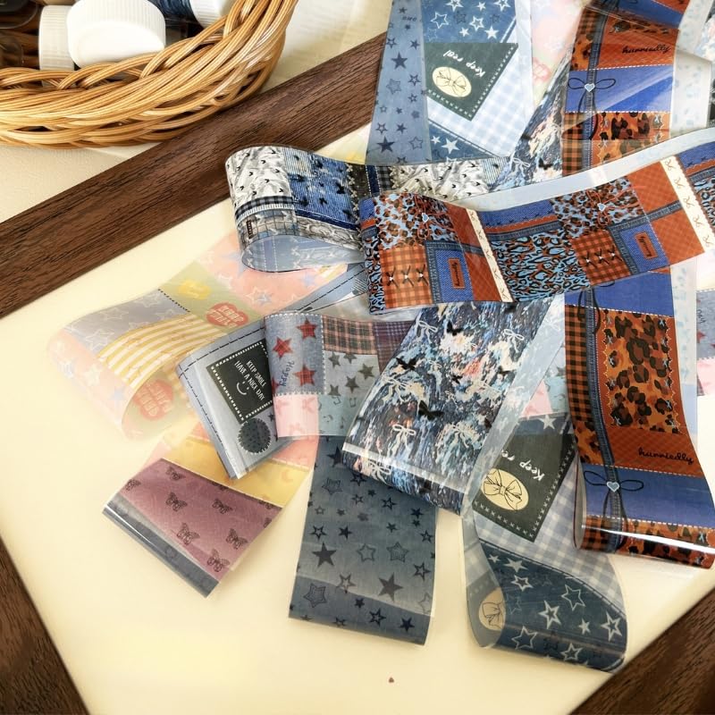 MIXNEX Denim & Leopard Nail Art Transfer Foil Set – DIY Manicure Decals