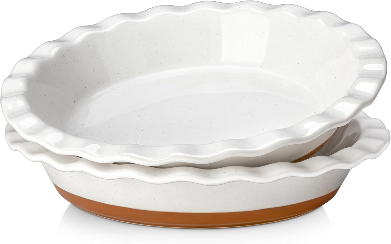 MALACASA Ceramic Pie Pan Set - Nonstick 9-Inch Deep Dish Baking Dish | Scratch-Resistant TARA Series