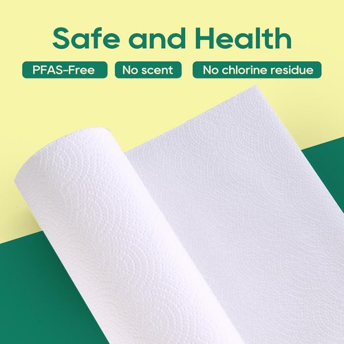 ECOlipak Bamboo Paper Towels - Soft & Absorbent 2-Ply | 8 Rolls, 120 Sheets, Plastic-Free & Compostable