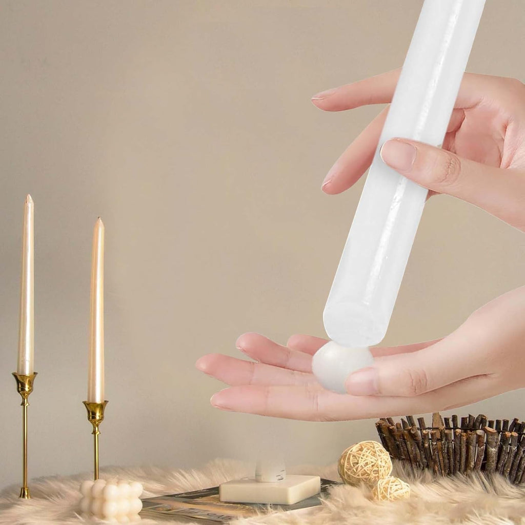 Skiennix 24 Adhesive Candle Holders - White Taper Candle Grips for Secure Placement