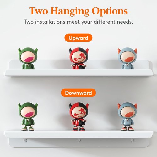 Lifewit 15" Acrylic Floating Shelves - Stylish Wall Organizer for Perfume, Makeup & Decor | White, 12 Pack