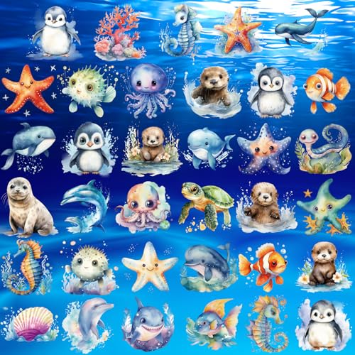 Fancy Land 140 Sea Creature Temporary Tattoos for Kids Ocean Party Favors