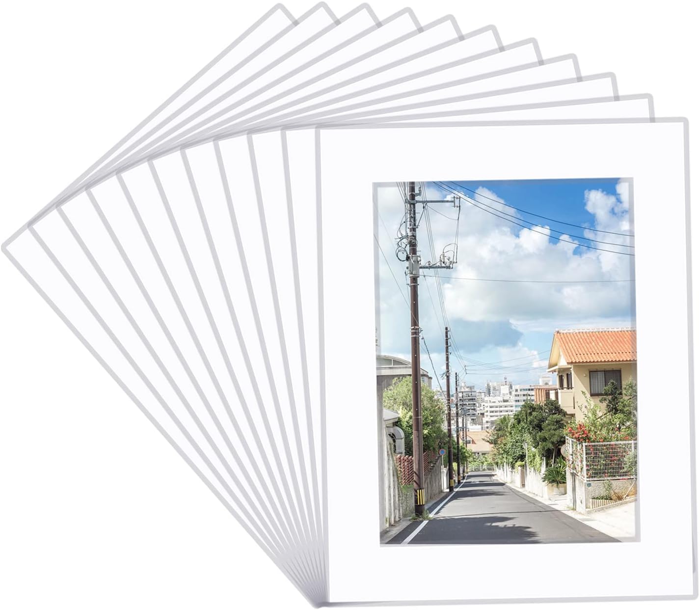 Prudiut 15-Pack 5x7 White Picture Mats - Bevel Cut Frame Mats for 4x6 Photos & Art Display