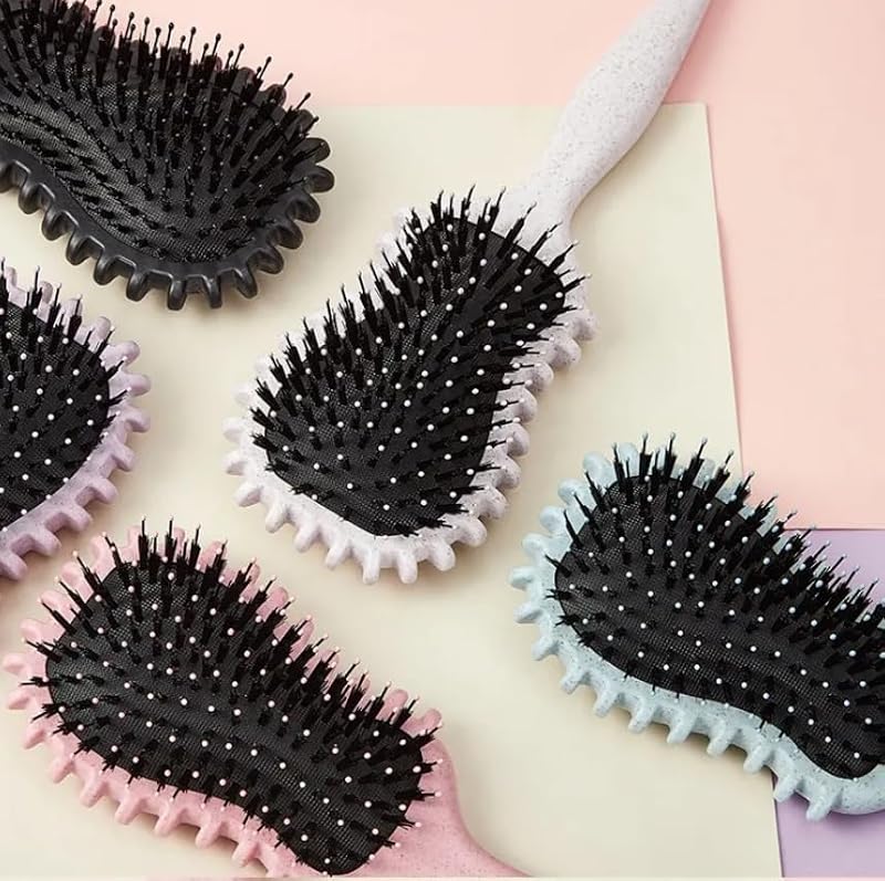 SEERSHINE Curl Defining Hair Brush - Guitar Shaped Pink Detangling Brush
