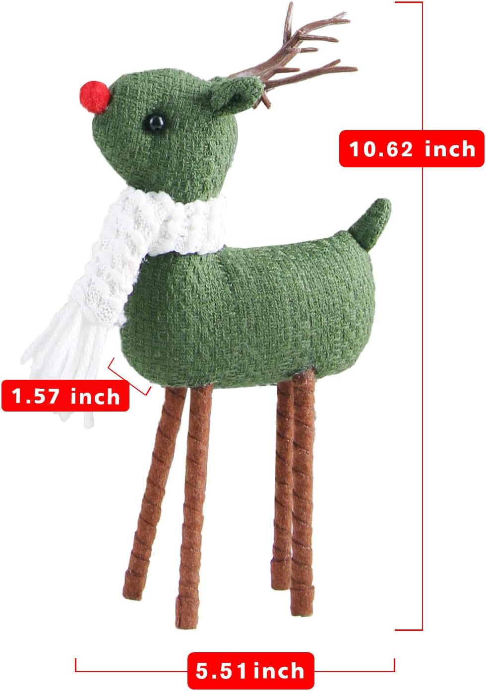 Skiennix Reindeer Christmas Decoration - Handmade Plush Elk Figurines | 4-Piece Indoor Set