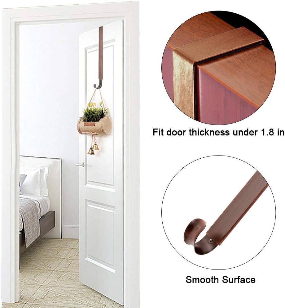 Myfolrena Wreath Hanger - Adjustable Stainless Steel Door Hanger for 15-24 Inch Wreaths, 20lb Capacity