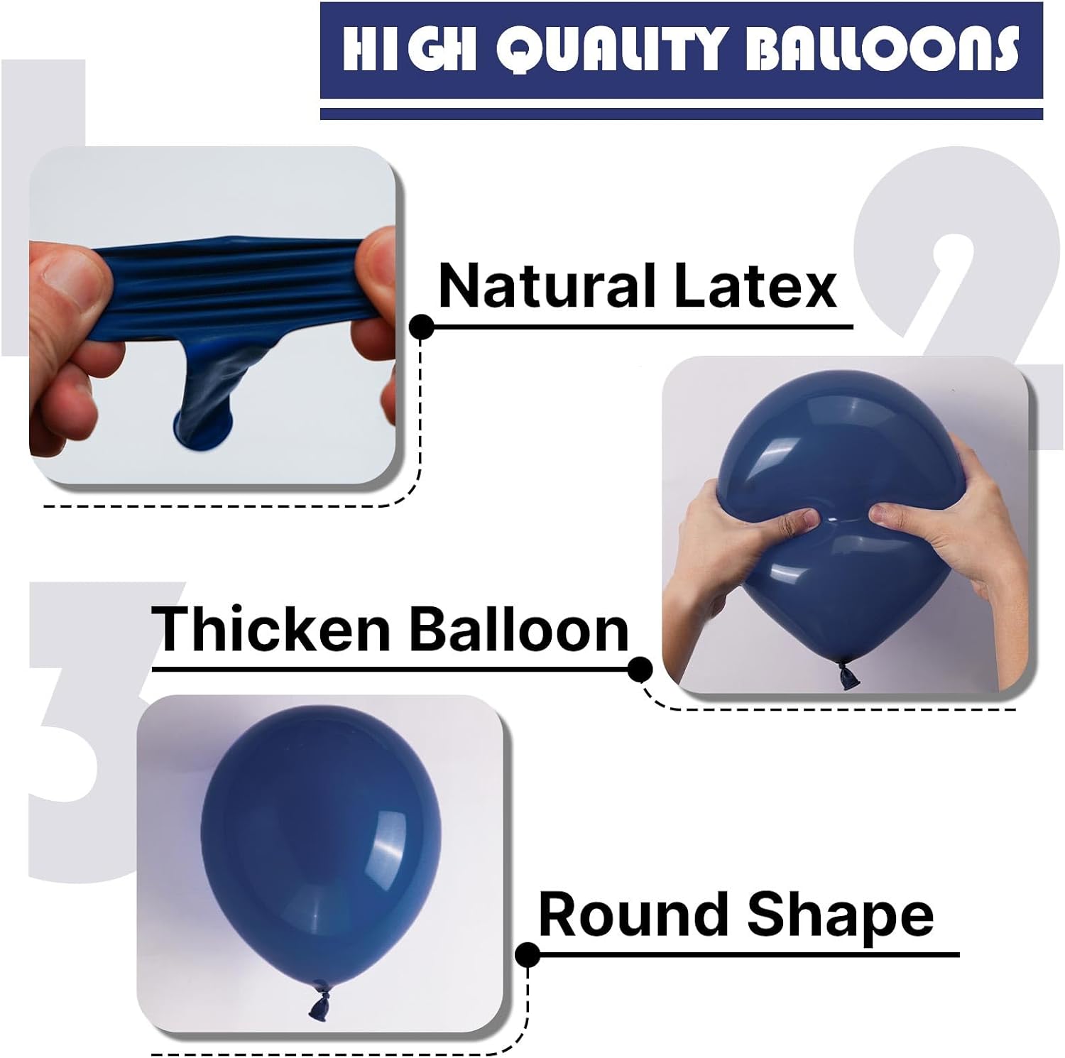 PartyWoo Navy Blue Balloon Arch Kit - 127-Piece Set in Various Sizes for Graduation, Weddings & Birthdays