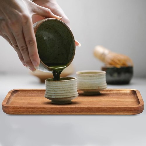 Linwnil Wood Serving Trays 11.5x4 Inches Serving Platter Tray, Tray Cheese Plate Rectangular Platter for Fruit, Appetizer, Bread,Rectangular Avoid Sliding and Spilling Food (12)