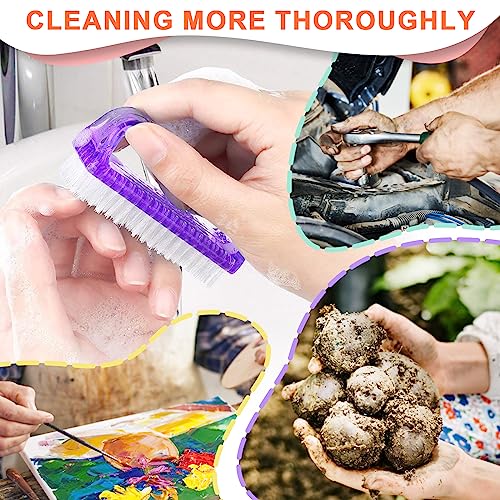 ROSVIDY 8 PCS Nail Brush for Cleaning Fingernails and Toenails, Handle Grip Scrub Brushes