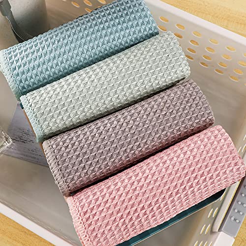 8-Pack Microfiber Kitchen Dish Cloths - Ultra Absorbent & Fast Drying