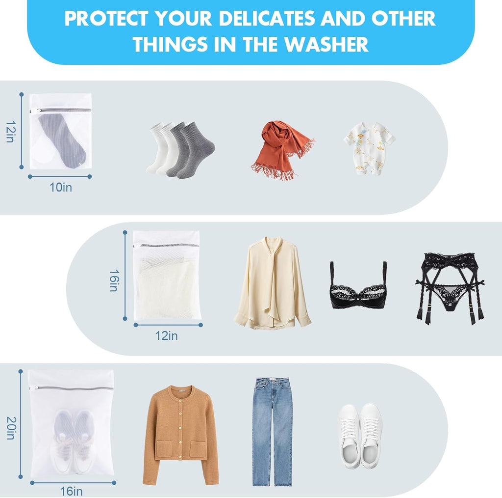 Mesh Laundry Bags by [Brand Name] - Durable Delicate Wash Bags | 3 Sizes (Large, Medium, Small) for Gentle Cleaning