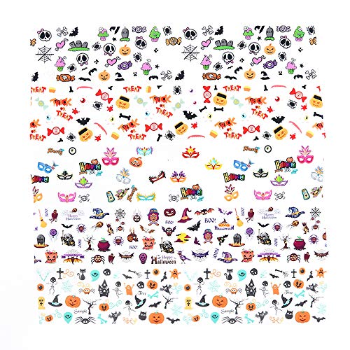 Halloween Nail Art Foil Transfer Stickers Set 10 Pcs Pumpkin Ghost Decals