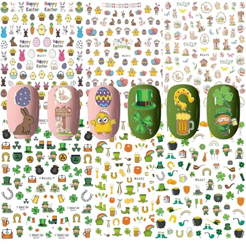 St. Patrick's Day & Easter 3D Self-Adhesive Nail Art Stickers Decals