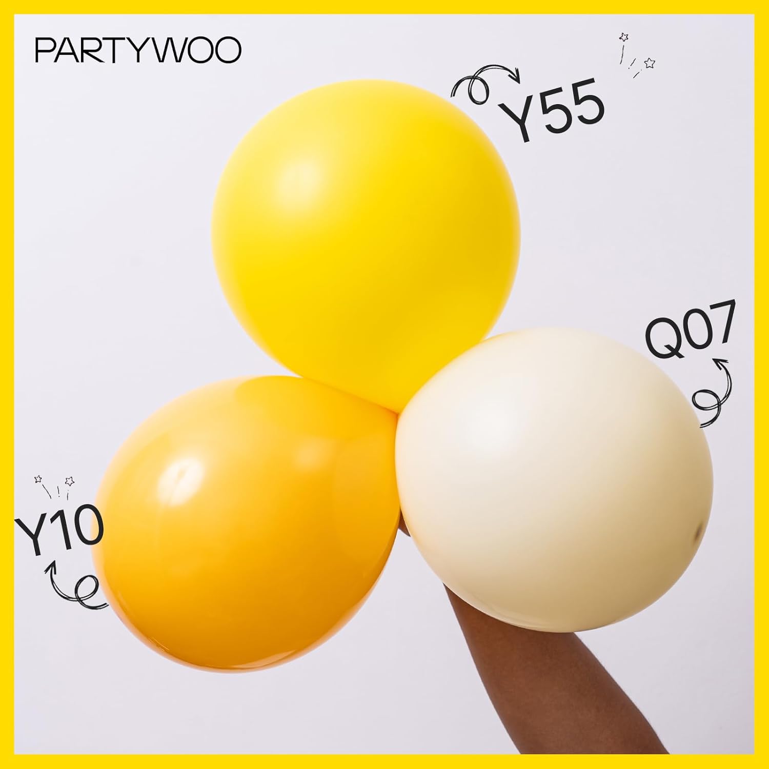 PartyWoo Yellow Balloons - 100pcs 5-Inch Matte Latex Balloons for Baby Showers & Celebrations